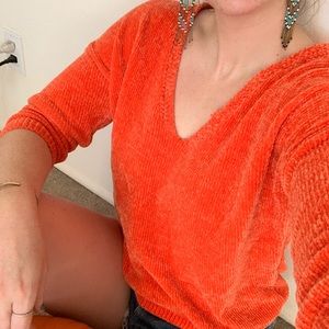 🌈SOLD🌈Express Velvet Chenille V-Neck Sweater